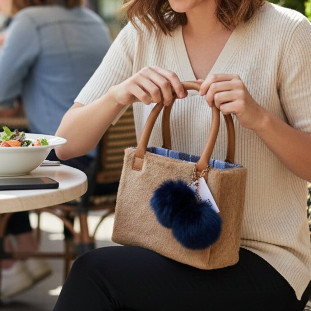 Violet & Brooks Nellie Faux Fur Box Purse - New!